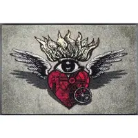Kleen-Tex Fußmatte "Flaming Heart", rechteckig, 7 mm Höhe