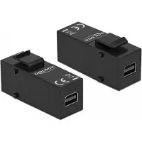 DeLOCK 86377, Flach, Schwarz, Mini DisplayPort, Mini DisplayPort, Weiblich, Weiblich