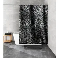 Kleine wolke Duschvorhang "» Perla«", schwarz, B:180cm H:200cm, Polyester, Duschvorhänge, Duschvorhang