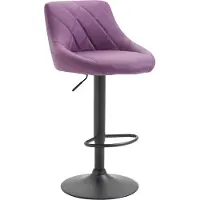 CLP Barhocker Lazio Mit Kunstlederbezug I Drehbarer Thekenhocker Mit Fußstütze I Höhenverstellbarer Barstuhl Mit Trompetenfuß, Farbe: lila, Gestellfarbe: schwarz