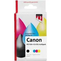 Quantore - Tintenpatronen-Alternative für PGI-520 CLI-521 2 Schwarz + 3 Farben | 12 Stück