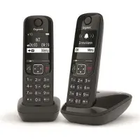 Gigaset AS690 Duo Schnurloses Telefon, Freisprecheinrichtung, 100 Kontakte, 14h Gesprächszeit, Schwarz