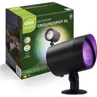 Calex Smart XL Gartenstrahler, 9W, RGB + CCT, Spritzwasserfest, Schwarz