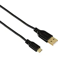 Hama USB A - Micro-USB B M/M 0.75m, 0,75 m, USB A, Micro-USB B, USB 2.0, Männlich/Männlich, Schwarz