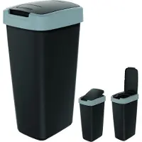 Prosperplast Abfalleimer COMPACTA Q NSAB25 - glatt grau / schwarz