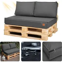 Blomster Palettenkissen 3er-Set für Gartenmöbel 120 x 80 cm