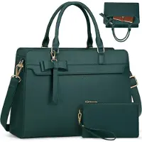 Sonstiges RAINSMORE Laptoptasche Damen 15.6 Zoll Wasserdicht Kunstleder Umhängetasche Grün
