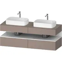 Duravit Qatego Konsolenwaschtischunterbau, 2 Auszüge, 2 Schubkästen, 2 Ausschnitte, 1600x550x600mm