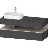 Duravit Qatego Konsolenwaschtischunterbau, 2 Auszüge, 2 Schubkästen, Ausschnitt links, 1400x550x60