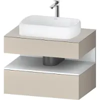 Duravit Qatego Konsolenwaschtischunterbau, 1 Auszug, 1 Schubkasten, Ausschnitt mittig, 800x550x600mm