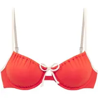Copenhagen Studios Bügel-Bikini-Top "Emma", Damen, Gr. 40, Cup D, orange (blutorange), Recycling-Polyamid, Bikini-Oberteile Bügel-Bikini-Top, mit Kontrastdetails