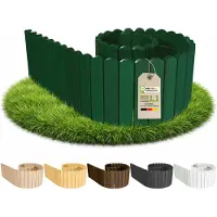 Pemicont Floranica Holzpalisade Holz ohne Erdspieße 200 x 20 cm, Grün – Rollzaun aus Kiefer zum Eingraben oder Verkleiden