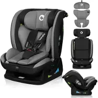 Lionelo Autokindersitz Aart i-Size ab Geburt bis 12 Jahre, 40-150 cm, Breiter Anpassungsbereich Ein zusätzlicher Seitenschutz R129/03 - Grau