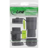 InLine 69927M, Kabelkupplung, Schwarz, Polyamid, Silikon, Staubsicher, Wasserdicht, USB-C-Kabelkupplung, kurz, IP68, 2x USB-A Buchse, geschirmt, mark