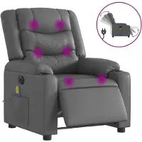 Syfax Massagesessel Elektrisch Grau Kunstleder