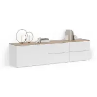Livinity Wohnwand Piave Weiß/Sonoma 3 Teile, Model 58995
