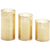 Otto Home LED-Kerze "Jarle, Weihnachtsdeko", gold (goldfarben), Ø:7,5cm, Echtwachs, Glas, Kerzen, LED-Kerze, Ø ca. 7,5 cm, aus Echtwachs, unterschiedliche Größen, Batteriebetrieb
