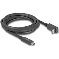 DeLOCK USB 5 Gbps Kabel USB Type-C Stecker zu USB Type-C Stecker gewinkelt oben / unten 2 m 4K PD 60 W mit E-Marker, 2 m, USB C, USB C, 5 Gbit/s, Schwarz