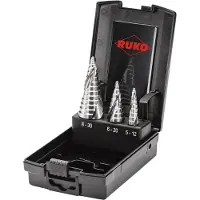 RUKO ULTIMATECUT Stufenbohrer-Satz HSS-Co 5 mit FLOWSTEP Spitze - 3-tlg.