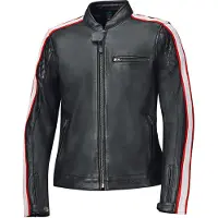 Held Brixham Schwarz Rot Weiß Motorrad Lederjacke Größe 50