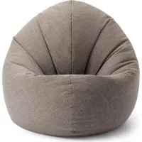 Lumaland Sitzsack Interior Line - Sitzkissen Runder - Indoor - 300l Füllung - 120 x 80 x 75 cm, Hellgrau Gaming Beanbag Lounge Sessel, Wohnzimmer-Sitz