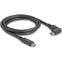 DeLOCK USB 10 Gbps Kabel USB Type-C Stecker zu USB Type-C Stecker gewinkelt links / rechts 1 m 4K PD 60 W mit E-Marker, 1 m, USB C, USB C, 10 Gbit/s, Schwarz