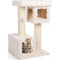Canadian Cat Company Kratzbaum Clifton · beige · ca. 68 x 58 x 107 cm · Designkratzbaum mit Karo-Muster und Kuschelhöhlen