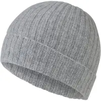 Falke Pure Cashmere Unisex Mütze, Onesize, Grau, Kaschmir