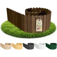 Pemicont Floranica Holzpalisade Holz ohne Erdspieße 200 x 10 cm, Braun – Rollzaun aus Kiefer zum Eingraben oder Verkleiden