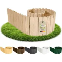 Pemicont Floranica Holzpalisade Holz ohne Erdspieße 200 x 30 cm, Unbehandelt – Rollzaun aus Kiefer zum Eingraben oder Verkleiden