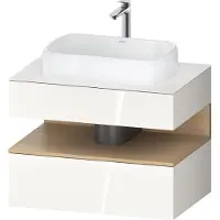 Duravit Qatego Konsolenwaschtischunterbau, 1 Auszug, 1 Schubkasten, Ausschnitt mittig, 800x550x600mm