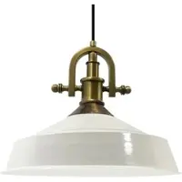 Bamyum Pendelleuchte Metall Ø41 cm, Weiß innen weiß, E27, Vintage Lampe