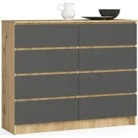 Akord Furniture Factory OP0LK-120SZ8ARTSZA, Eiche, 8 Schublade(n), Matt, 16 mm, 51 cm, 400 mm