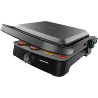 Cecotec Elektrischer Grill mit Rock'nGrill 2000 Full Open. 2000W, 180º Öffnung, Antihaft RockStone, Schwimmende Platte