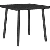 Syfax Garten-Couchtisch Rechteckig Schwarz 40x40x37 cm Poly Rattan