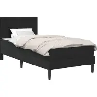 vidaXL Bettgestell mit Matratze mit Kopfteil Schwarz 80 x 200 cm Samt