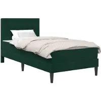 vidaXL Bettgestell mit Matratze Dunkelgrün 90 x 190 cm Samt