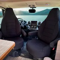 Auto Interieur Meester Autositzbezüge für Sitzbezüge für Fiat Ducato Wohnmobil | Mit Armlehnen-Bezügen | CBS | Schwarz