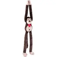 LUMPIN Plüschtier Affe 70 cm Coffee-Hug Me mit Klettverschluss-Pfoten zum Kuscheln und Befestigen