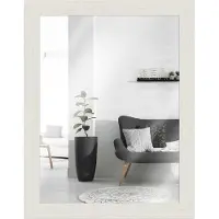 MendeFrames Wandspiegel Massivholz rustikal 50x65 cm weiß H750