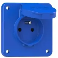 Pce 104-8bsc Schutzkontakt-Anbausteckdose 75x75 fb Shutter IP54 seitlich (blau) 1048bsc