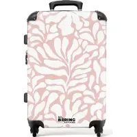 NoBoringSuitcases.com Großer Koffer - Rosa mit weißen Blüten - Kombinationsschloss TSA - Hartschalen Trolley 4 Rollen - 72 liter - Reisekoffer - 66 cmKoffer Mittelgroß 67x43x25 cm, 72L,