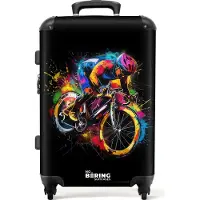 NoBoringSuitcases.com Hartschalen Koffer Mittelgroß 67x43x25 cm, 72L, Graffiti Sport: Radfahren, Reisekoffer mit 4 Rollen
