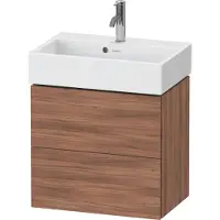 Duravit L-Cube Waschtischunterbau wandhängend, Compact, 2 Schubkästen, 584x544x391mm, LC621907979, Farbe: Nussbaum Natur Dekor