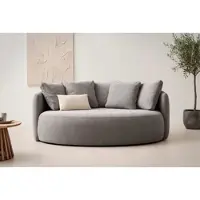 Otto Home 2,5-Sitzer "Kaarl, rundes Loungesofa, Sofa mit Kissen, perfekt gepolstert", grau, B:200cm H:90cm T:123cm, Sofas, 2 5-Sitzer, Webstoff, in fünf Farben, zeitloses Design, inkl. 5 Rückenkissen