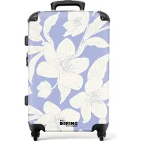 NoBoringSuitcases.com Großer Koffer - Hellviolett mit weißen Blüten - Kombinationsschloss TSA - Hartschalen Trolley 4 Rollen - 72 liter - Reisekoffer - 66 cmKoffer Mittelgroß 67x43x25 cm, 72L,
