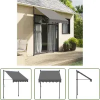 The Living Store Markise Einziehbar Anthrazit 150x150 cm Stoff und Stahl