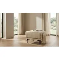 Otto Home Hocker "Oland Chenille Polsterhocker", grau (cream), B:56cm H:45cm T:58cm, 100% Polyester, Hocker, Hocker, passend zur Serie OLAND