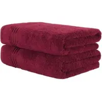 Hammetex Saunatuch "2er Set extra große Saunatücher", bordeaux, B:80cm L:200cm, Frottier, Baumwolle, Handtücher, Saunatuch, 100% Baumwolle – Weich & Saugfähig – Luxuriöse Große Spa-Badetücher