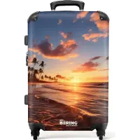 NoBoringSuitcases.com Großer Koffer - Meer bei Sonnenuntergang - Kombinationsschloss TSA - Hartschalen Trolley 4 Rollen - 72 liter - Reisekoffer - 66 cmKoffer Mittelgroß 67x43x25 cm, 72L,